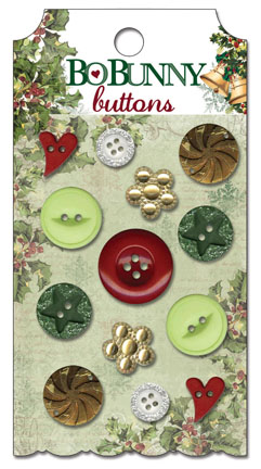 Bo Bunny Father Christmas Buttons