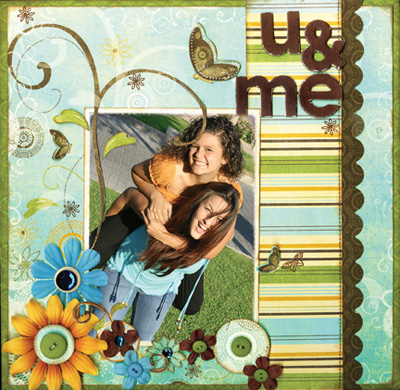 Bo Bunny Flutter Butter layout U & Me