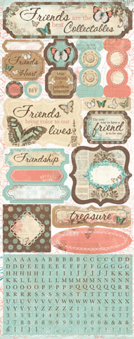 Bo Bunny Gabrielle True Friend Cardstock Sticker