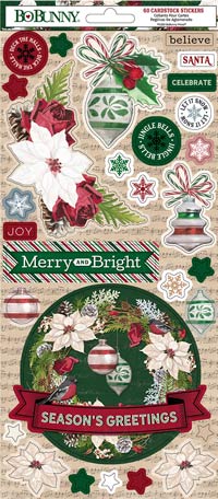 Bo Bunny Joyful Christmas 6x12 Sticker