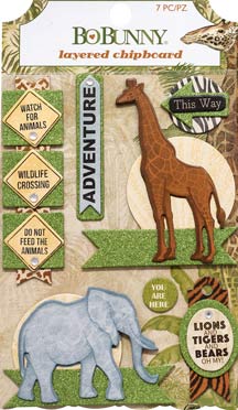 Bo Bunny Jungle Life Layered Chipboard