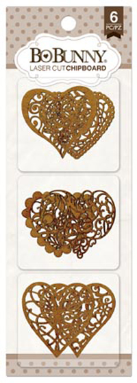 Bo Bunny Laser Cut Chipboard Hearts