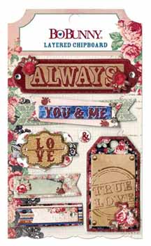 Bo Bunny Love & Lace Layered Chipboard