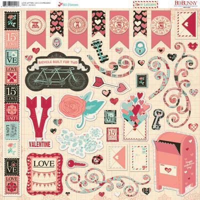 BB Love Letters 12x12 Chipboard