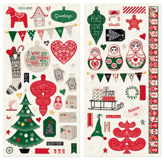 Bo Bunny Merry & Bright Chipboard