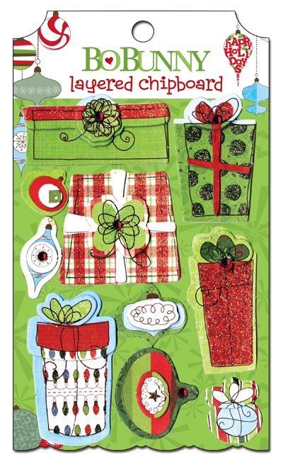 Bo Bunny Mistletoe Layered Chipboard