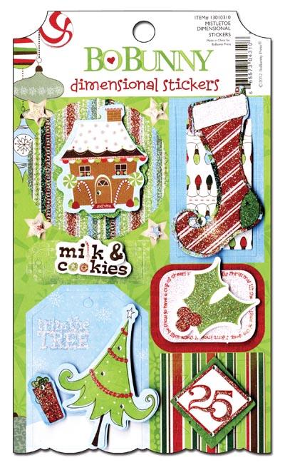 Bo Bunny Mistletoe Dimensional Stickers