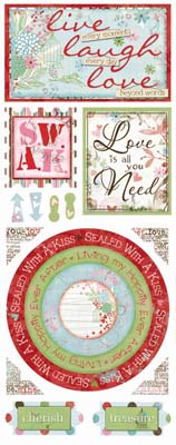 Bo Bunny Persuasion Love Is All Cardstock Sticker