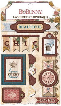 Bo Bunny Provence Layered Chipboard