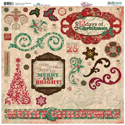 Bo Bunny Rejoice 12x12 Chipboard