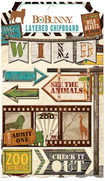 Bo Bunny Safari Layered Chipboard