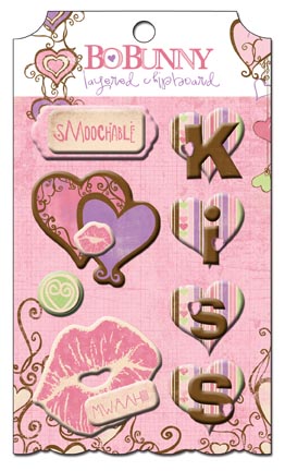 Bo Bunny Smoochable Layered Chipboard