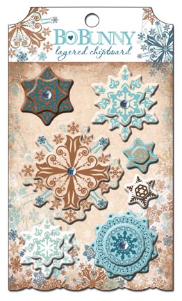 Bo Bunny Snowfall Layered Chipboard