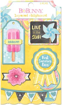 Bo Bunny Summer Mood Layered Chipboard