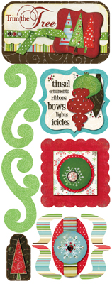 Bo Bunny Tis The Season Trim The Tree Cardstock Sticker