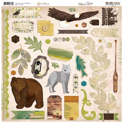 Bo Bunny Trail Mix 12x12 Chipboard