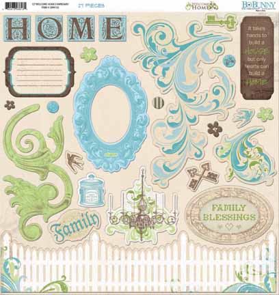 Bo Bunny Welcome Home 12x12 Chipboard