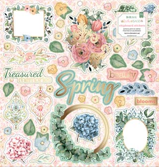 Bo Bunny Willow & Sage 12x12 Chipboard