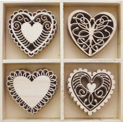 Bo Bunny Wood Shapes Hearts