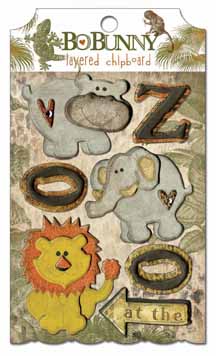 Bo Bunny Zoology Layered Chipboard