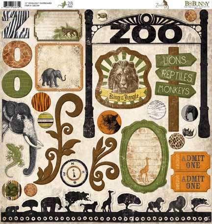 Bo Bunny Zoology 12x12 Chipboard