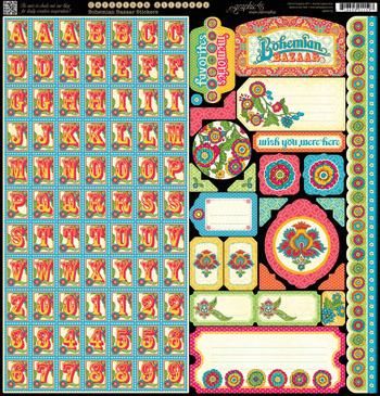 Graphic 45 Bohemian Bazaar 12x12 Stciker