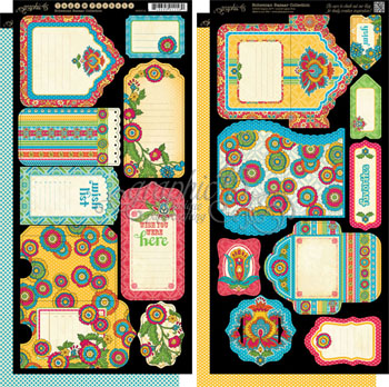 Graphic 45 Bohemian Bazaar Die Cut Tags & Pockets