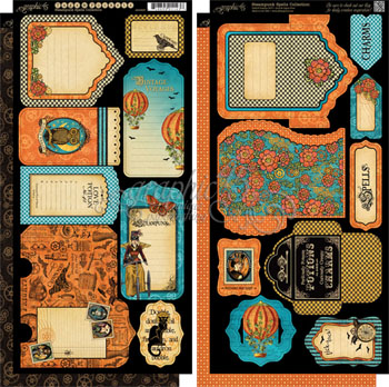 Graphic 45 Steampunk Spells Die Cut Tags & Pockets