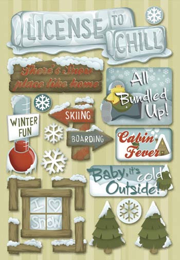 Karen Foster Winter Licensed to Chill Cardstock Stickers