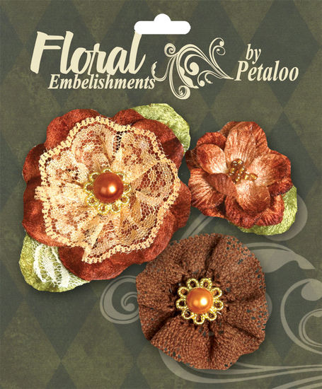 Petaloo Chantilly Velvet & Lace Brown