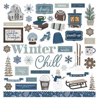 PhotoPlay Winter Chalet 12x12 Element Sticker
