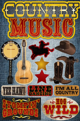Reminisce Country Music 3D Sticker