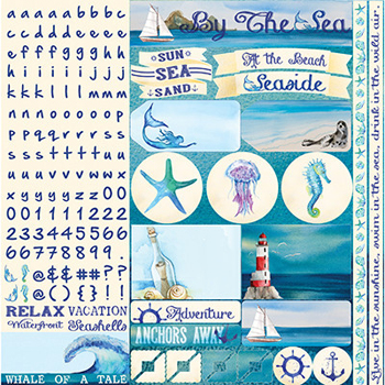 Reminisce Seaside 12x12 Alpha Variety Sticker