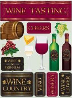 Reminisce Wine Tasting 3D Sticker