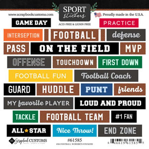 Scrapbook Customs Football Wordbits Sticker