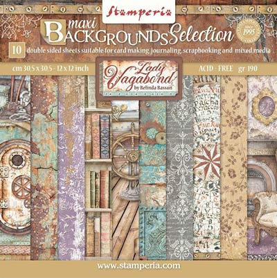 Stamperia Lady Vagabond Lifestyle 12x12 Backgrounds