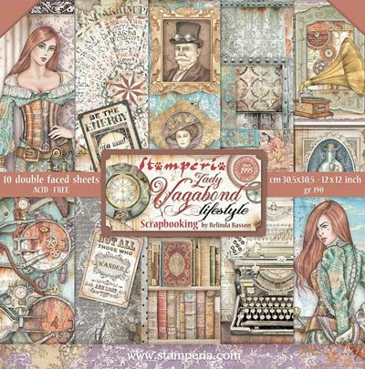 Stamperia Lady Vagabond Lifestyle 12x12 Paper Pad