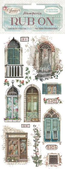 Stamperia Venice City Of Art Rub Ons Doors & Windows